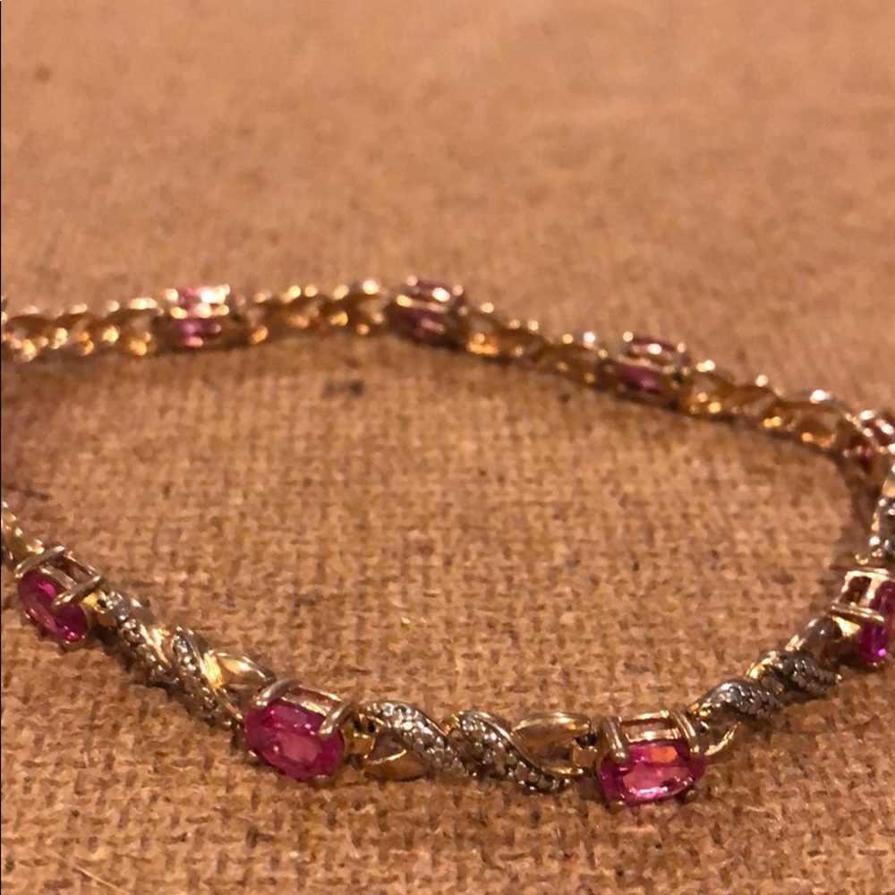 Pink & Rhinestone XO Bracelet